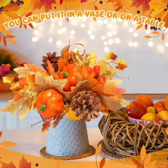 2 Pack Artificial Fall Flowers Centerpiece {5}