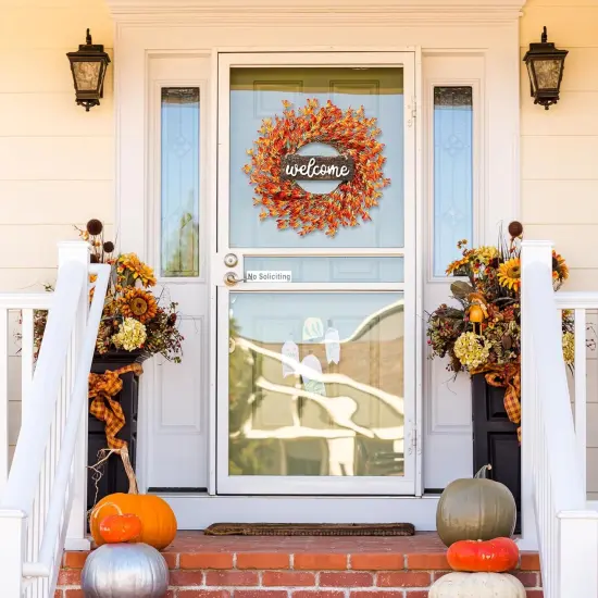 Artificial Fall Wreath 20&rsquo;&rsquo; Autumn Front Door Wreath Harvest Wreath {2}