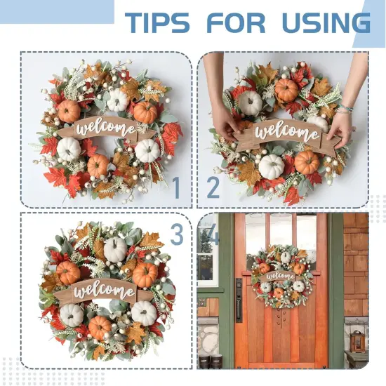 24 Inch Fall Pumpkin Maple Leaves for Front Door {5}