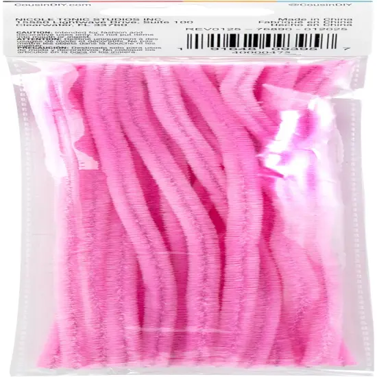 CousinDIY Chenille Stems 6mmx12" 25/Pkg-Pink {4}