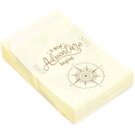 Paper Goodie Bags for Party Favors, A New Adventure Begins (5 x 7.5 In, 100 Pack) Yellow {6}