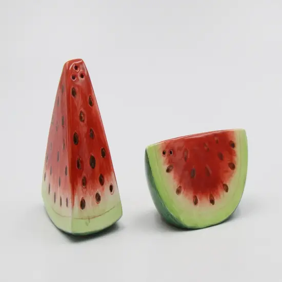 Hand Painted Ceramic Watermelon Salt & Pepper Shakers, Home D&eacute;cor, Gift for Her, Gift for Mom, Kitchen D&eacute;cor, Summer Decor {3}