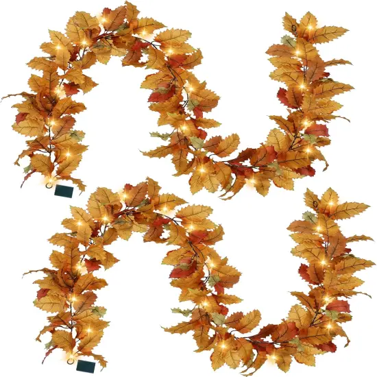 2PC Realistic Fall Garland for Mantle 6FT {1}