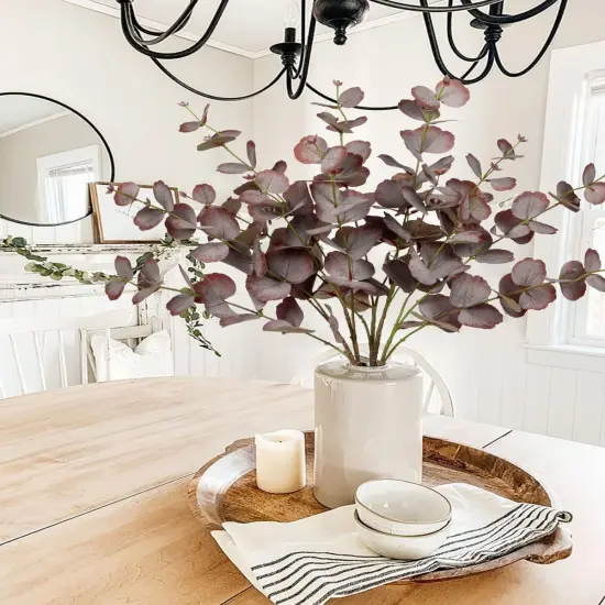 5 pcs 30" Artificial Eucalyptus Fall Stems - Cofffee {3}