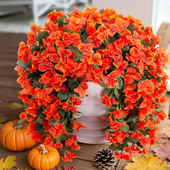 2 PCS Artificial Bougainvillea Flowers - Orange {1}