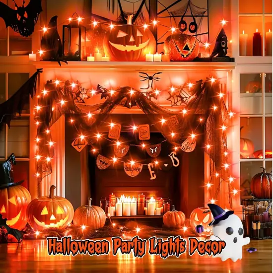 6 Pack Orange Fairy Lights - for Halloween Decor {4}