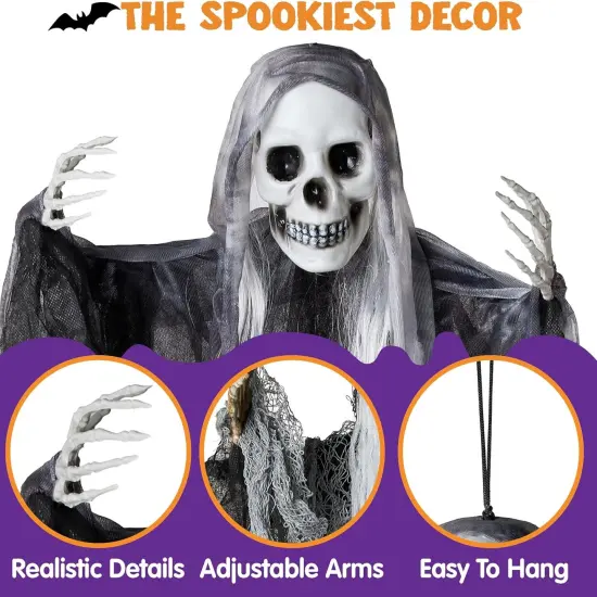 3 Pack Hanging Halloween Skeleton Ghosts Decorations Outdoor {2}