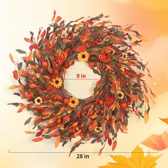 25" Fall Wreaths - Red & Yellow {2}
