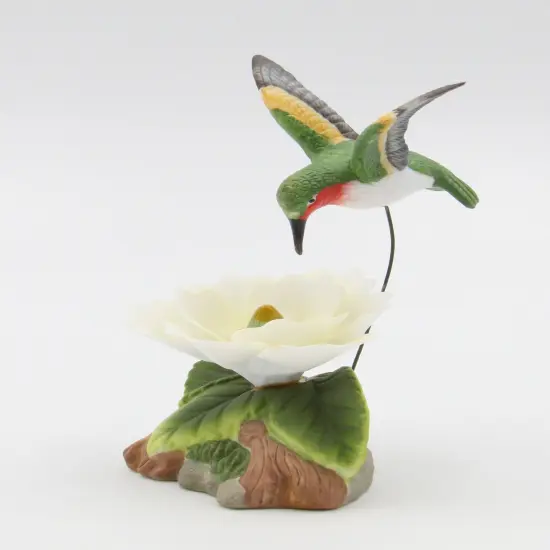Ceramic Hummingbird with Magnolia Flower Figurine, Home D&eacute;cor, Gift for Her, Gift for Mom, Birdwatcher Gift {2}