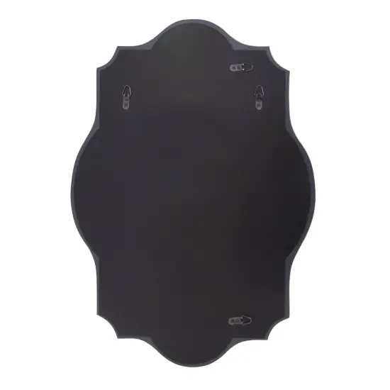 White Beveled Frameless Accent Mirror with Scalloped Corners and Curved Edges {4}