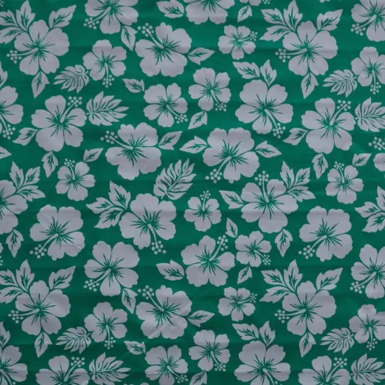 1 Yard Hibiscus Flower Polyester Fabric For Apparel Sewing And Tropical Craft Projects 60 Inch Green {1}