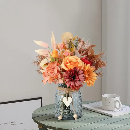Fake Fall Flowers Centerpieces for Tables - Fall Red Yellow {3}