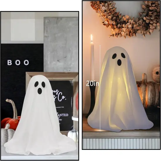 2 Packs Spooky Ghost Decor with String Lights {4}