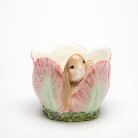 Ceramic Easter Bunny Rabbit in Flower Candy Bowl, Home Décor, Gift for Her, Gift for Mom, Kitchen Décor, Spring Décor {4}