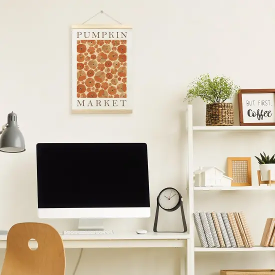 Fall Pumpkin Market Poster Hanger Frame, Autumn Pumpkin Flowers Hanging {5}