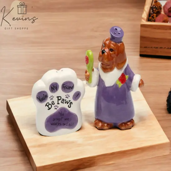 You Accept Me Wrinkles And All Ceramic Dog Salt & Pepper Shakers, Gift for Her, Him, Kitchen D&eacute;cor, Dog Lover Gift, Pet Loss Gift {1}