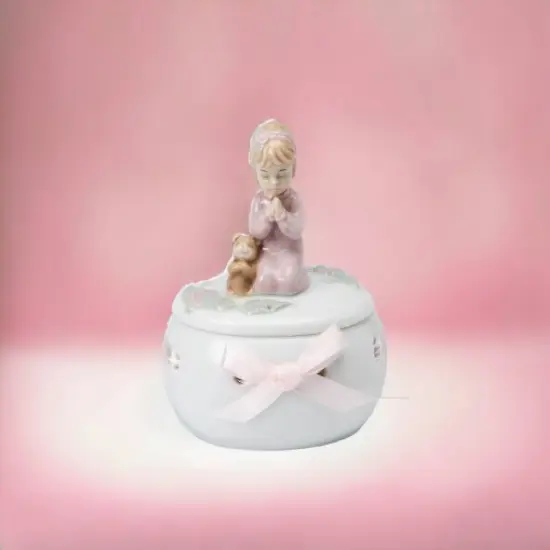 Ceramic Girl Praying Box, Religious D&eacute;cor, Religious Gift, Church D&eacute;cor, Church Gift, Baptism Gift {2}