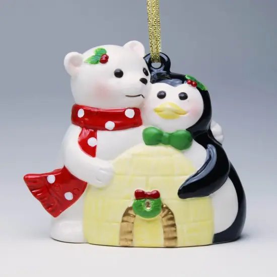Ceramic Polar Bear And Penguin Ornament, Home D&eacute;cor, Gift for Her, Gift for Mom, Kitchen D&eacute;cor, Christmas D&eacute;cor {3}