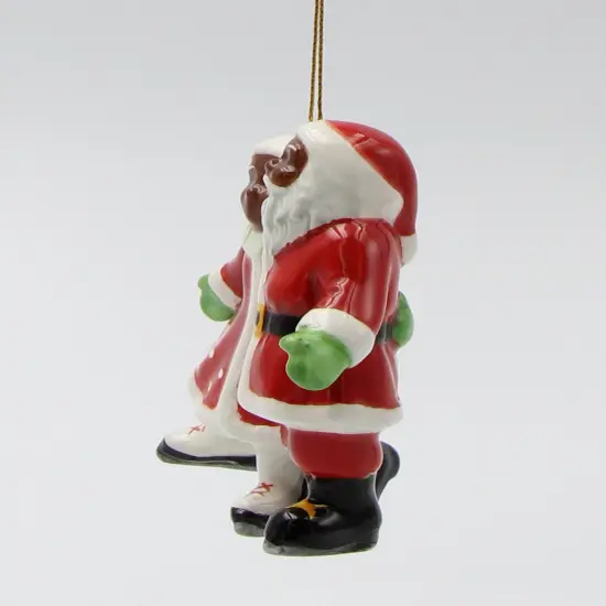 Ceramic African American Santa And Mrs. Claus Ice Skating Ornament, Gift for Her, Mom, Him, Dad, Christmas tree D&eacute;cor, Wall Decor {3}