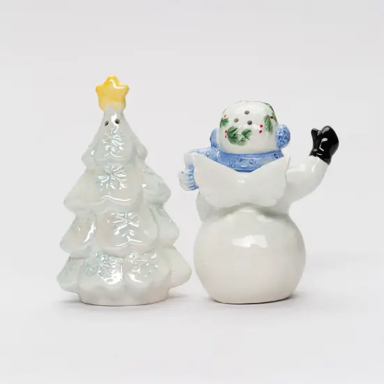 Hand Painted Ceramic Snowman & Christmas Tree Salt & Pepper Shakers, Home D&eacute;cor, Gift for Her, Gift for Mom, Kitchen D&eacute;cor {3}