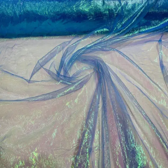 1 Yard Crush Iridescent Organza Fabric Lightweight Sheer Nylon Acrylic for Decor Costumes 44/45 Inch Width RoyalBlueIridescent {1}