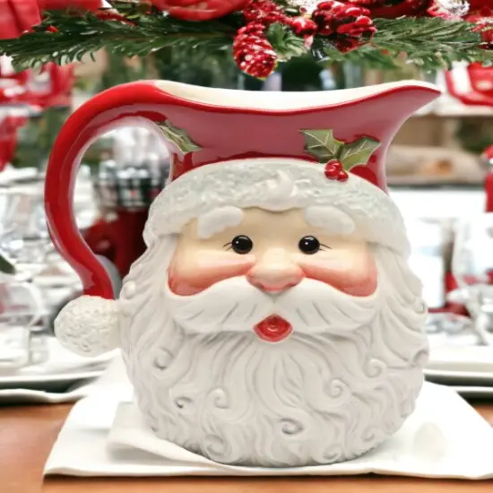 Christmas Decor Santa Claus Drink Pitcher, Home D&eacute;cor, Gift for Her, Gift for Mom, Kitchen D&eacute;cor, Christmas D&eacute;cor {2}