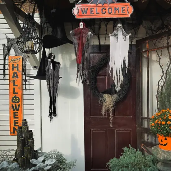 3Pack-Halloween Hanging Skeleton Ghosts,One 36&rdquo; and Two 32&rdquo; Halloweens Grim Reapers, {2}