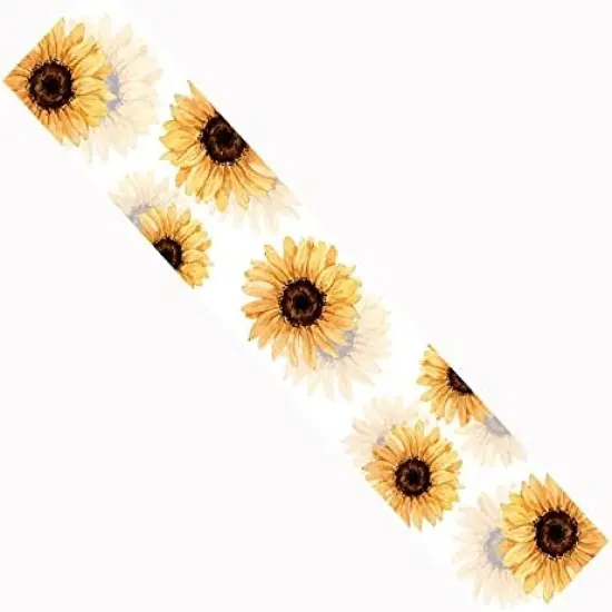 Sunflower Table Runner Linen Fall Rustic Kitchen Dining Home Summer {2}