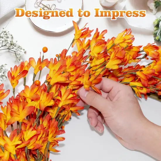 20 inch Artificial Forsythia Flower Wreath Spring Summer Fall Winter Wreath {4}