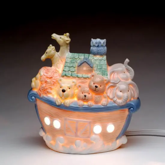 Ceramic Noah's Ark Night Light, Christmas D&eacute;cor, Religious D&eacute;cor, Religious Gift, Church D&eacute;cor, Baptism Gift, Easter D&eacute;cor {3}