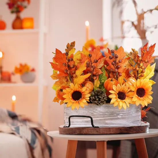 1 Pc Farmhouse Fall Floral Arrangement Table Centerpiece {3}