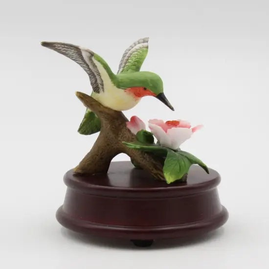 Ceramic Hummingbird Figurine on Wood Base, Home D&eacute;cor, Gift for Her, Gift for Mom, Birdwatcher, Spring Decor {6}