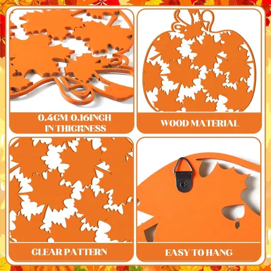 6 Pcs Fall Wooden Pumpkin Wall Decor Thanksgiving Pumpkin Wall Art {5}