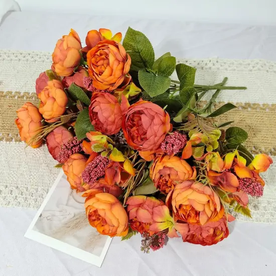 Artificial Fall Silk Peonies Flowers Tables Centerpieces {3}