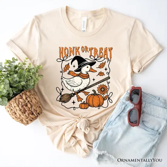 Honk or Treat Goose T-Shirt, Hilarious Halloween Tee for Silly Bird Enthusiasts {7}