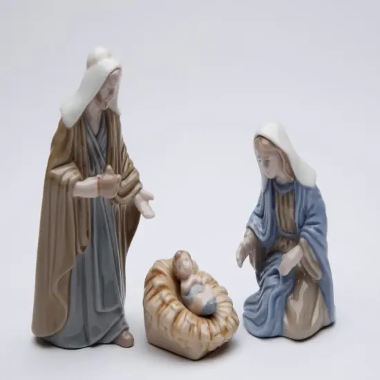Ceramic Mini Holy Family Nativity Set Of 3, Home Décor, Religious Décor, Religious Gift, Church Décor, Baptism Gift {3}