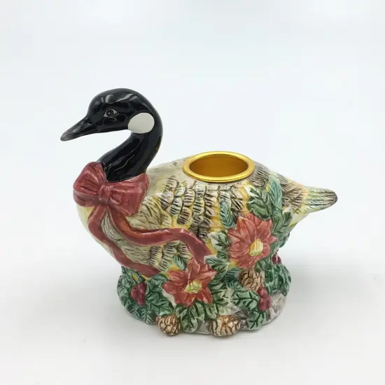 Ceramic Christmas Goose Candle Holder, Home D&eacute;cor, Gift for Her, Gift for Mom, Farmhouse Kitchen D&eacute;cor, Christmas D&eacute;cor {3}