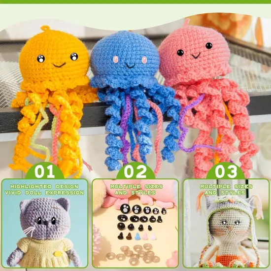 568pcs 8-16mm Safety Eyes for Crocheting {2}