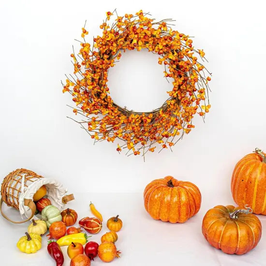 20 Inch Artificial Fall Wreath - Multicolor-1 {3}