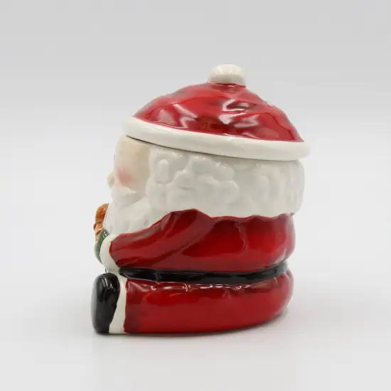 Ceramic Santa With Gingerbread Man Candy Jar, Home D&eacute;cor, Gift for Her, Gift for Mom, Kitchen D&eacute;cor, Christmas D&eacute;cor {3}