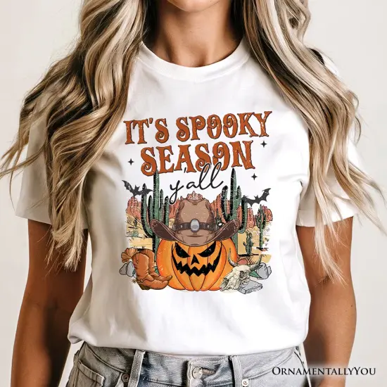 It's Spooky Season Y'all T-Shirt, Funny Western Halloween Tee for Pumpkin Cowboys {5}
