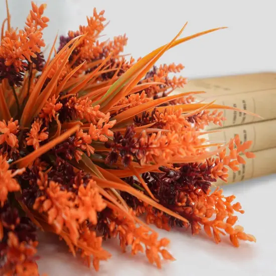 Orange Fall Fake Lavender Flowers - 40 Bundles {4}
