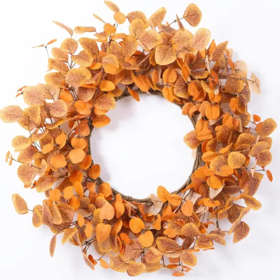 22 Inch Autumn Fall Wreath with Eucalyptus Leaves {1}