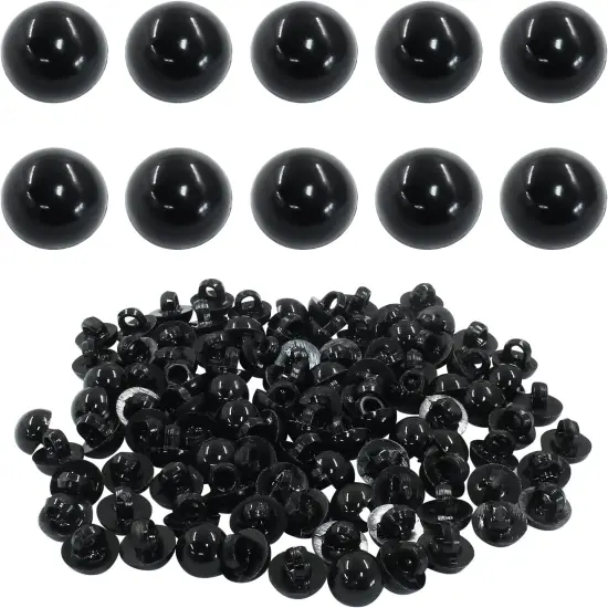 100 Pcs Plastic Safety Eyes Black Doll Eyes {1}