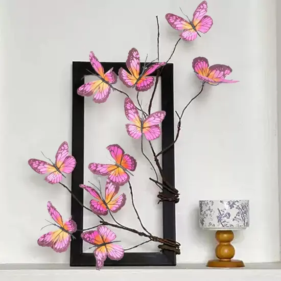 8 Pack 5-head Artificial Butterfly Branches {2}