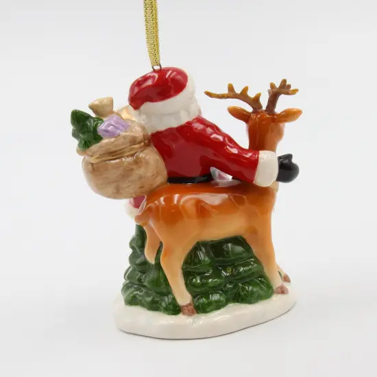 Ceramic Christmas Santa With Reindeer Ornament, Home D&eacute;cor, Gift for Her, Gift for Mom, Kitchen D&eacute;cor, Christmas D&eacute;cor {5}