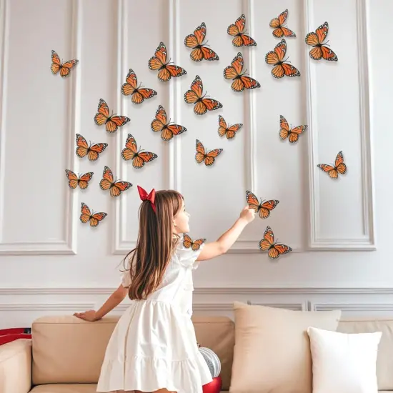12 Pcs - Monarch Butterfly Decorations, 3D Monarch Butterfly Wall Decor {2}
