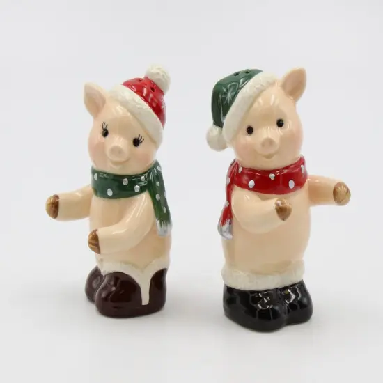 Christmas Pig Salt And Pepper Shakers, Home D&eacute;cor, Gift for Her, Gift for Mom, Kitchen D&eacute;cor, Farmhouse Decor {5}