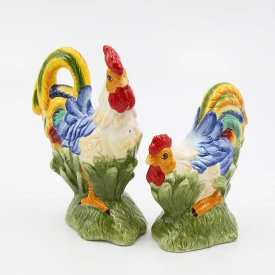 Ceramic Rainbow Rooster Salt And Pepper Shakers, Home D&eacute;cor, Gift for Her, Gift for Mom, Kitchen D&eacute;cor, Dining Table D&eacute;cor, Farmhouse Decor {3}