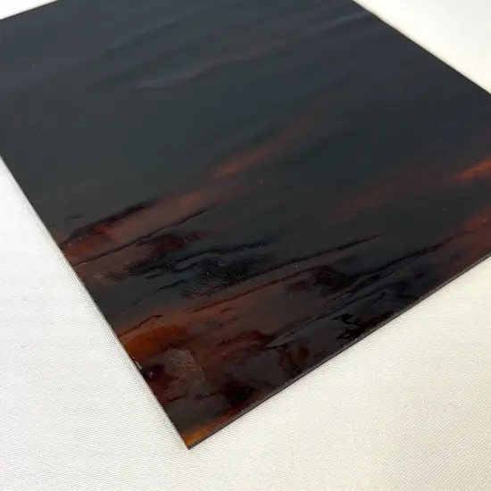 Wissmach Stained Glass Sheet: Medium Amber and Dark Amber Brown, Streaky Crystal {5}